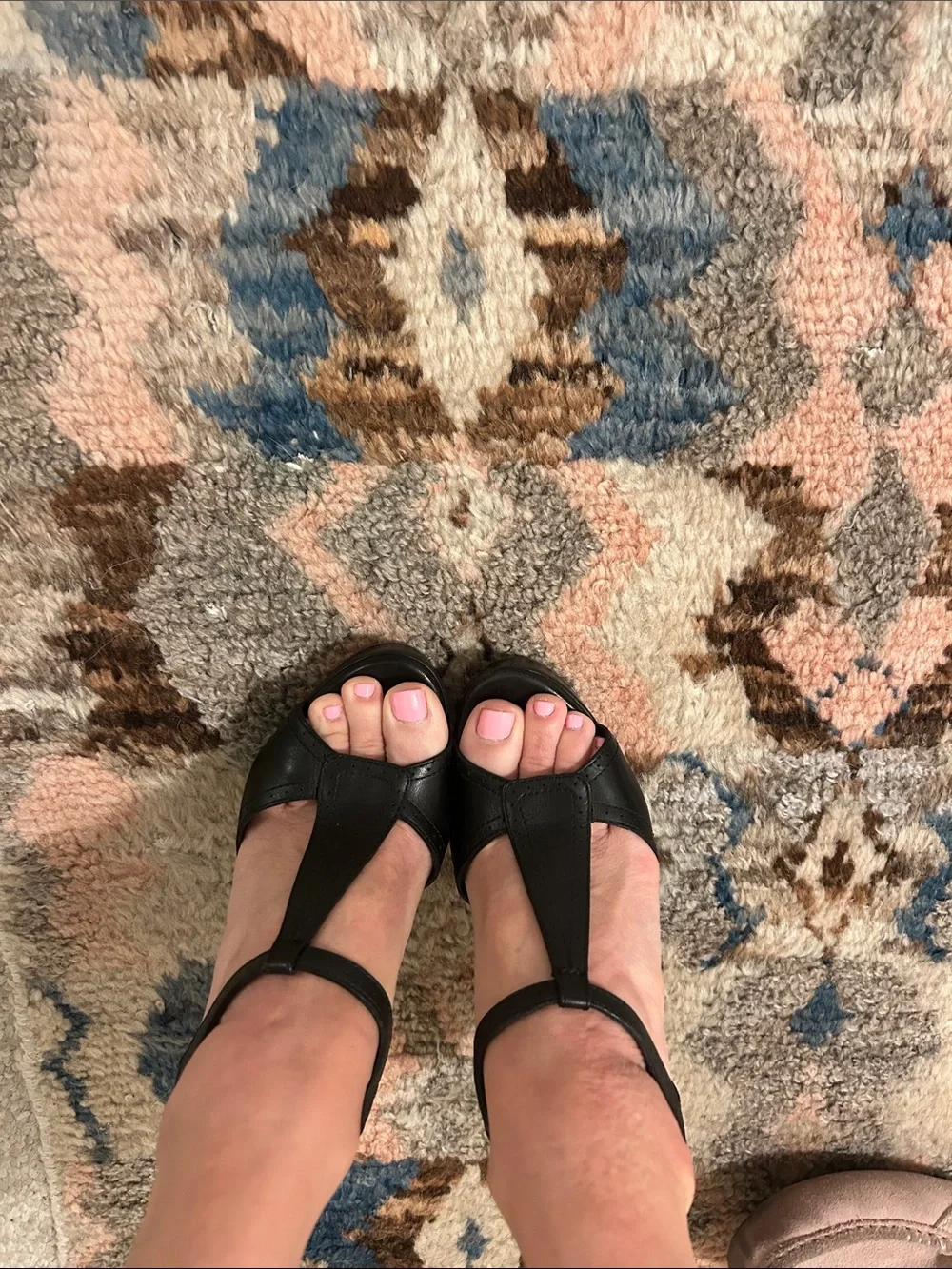 Saint Laurent Black Leather T-Strap Slingback Heels - Picture 5 of 6